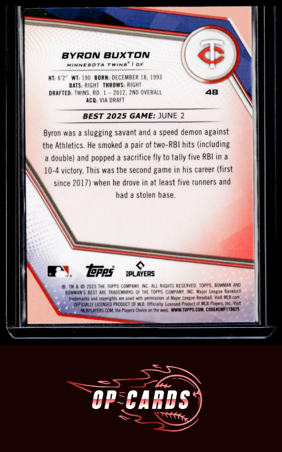 Byron Buxton 2025 Bowman's Best #48 Wave Refractors