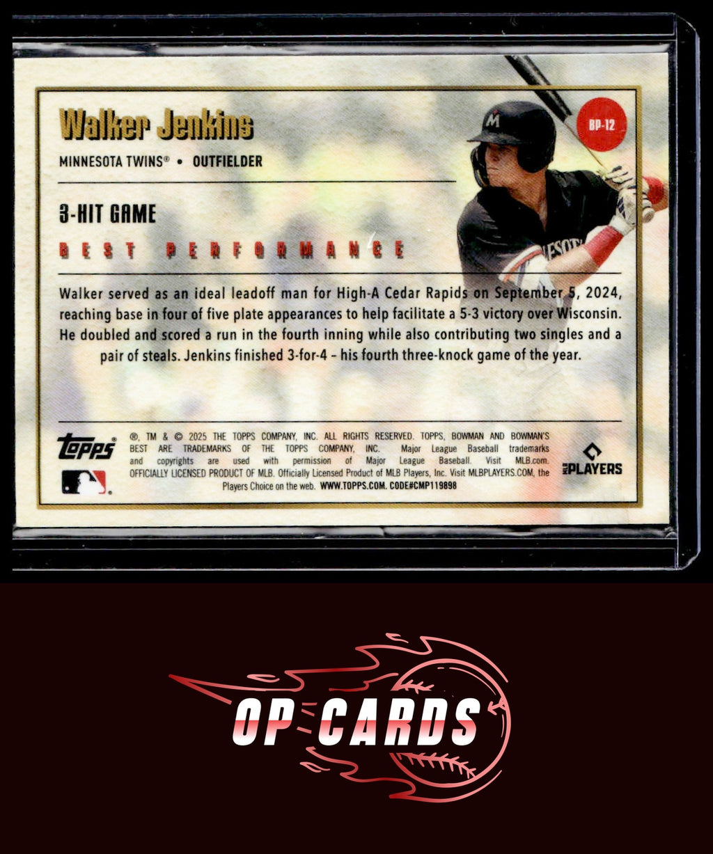 Walker Jenkins 2025 Bowman's Best Performance Mini-Diamond Refractors