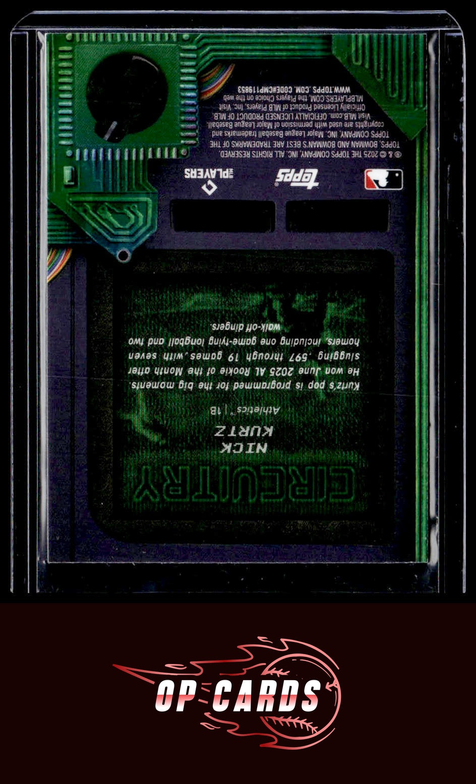 Nick Kurtz 2025 Bowman's Best #C-16 Circuitry Mini-Diamond Refractors