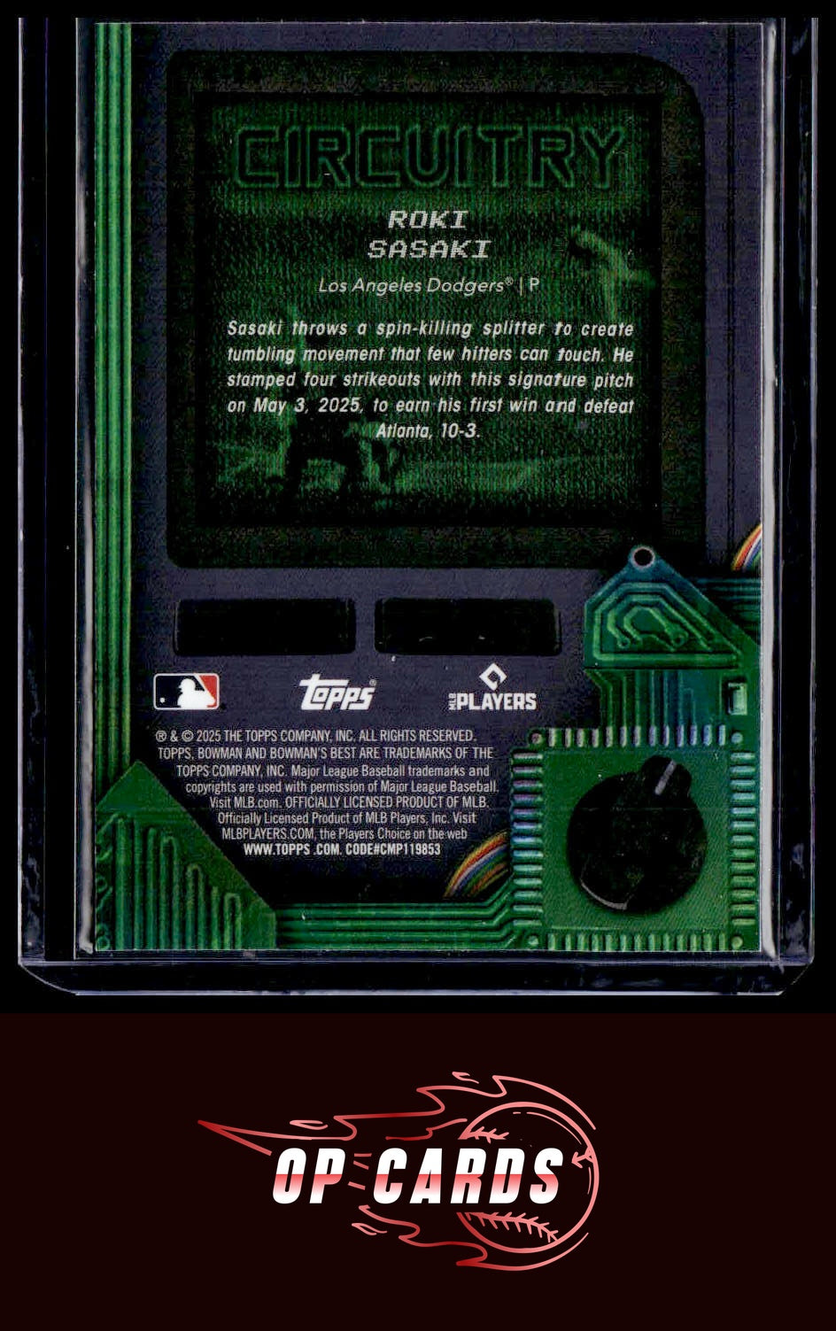 Roki Sasaki 2025 Bowman's Best #C-24 Circuitry