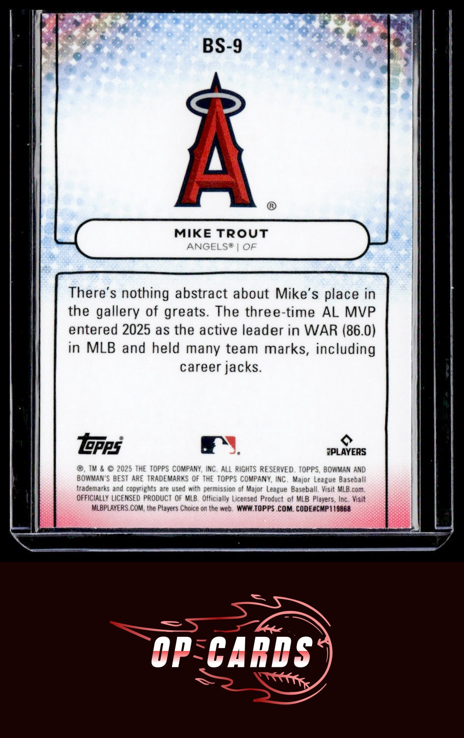Mike Trout 2025 Bowman's Best #BS-9 Bowman Showpieces