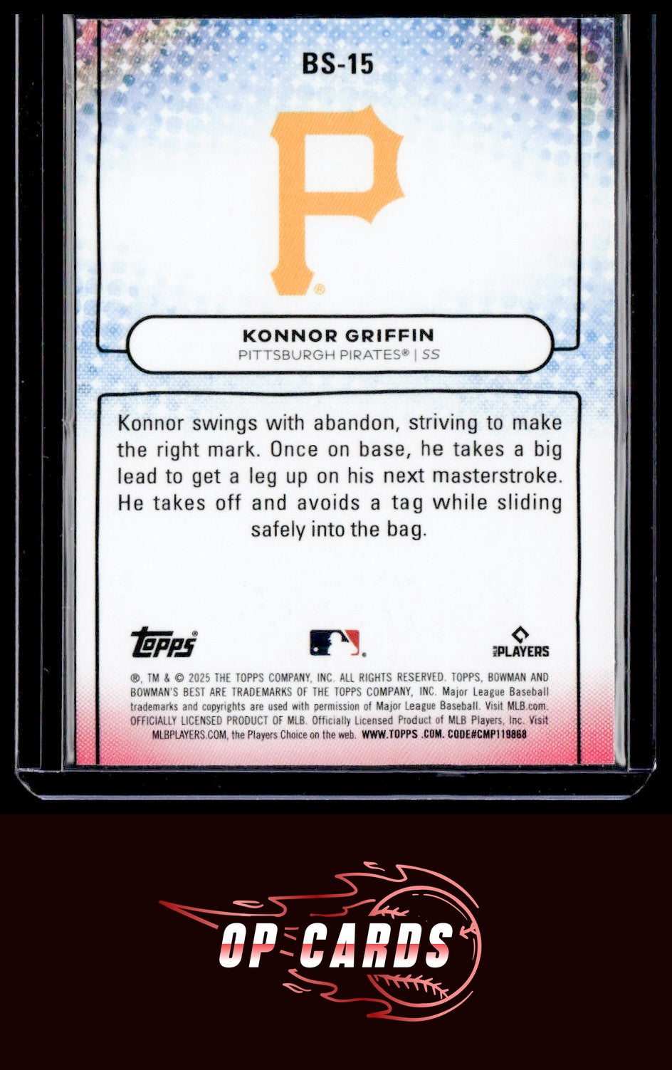 Konnor Griffin 2025 Bowman's Best #BS-15 Showpieces Mini-Diamond Refractors