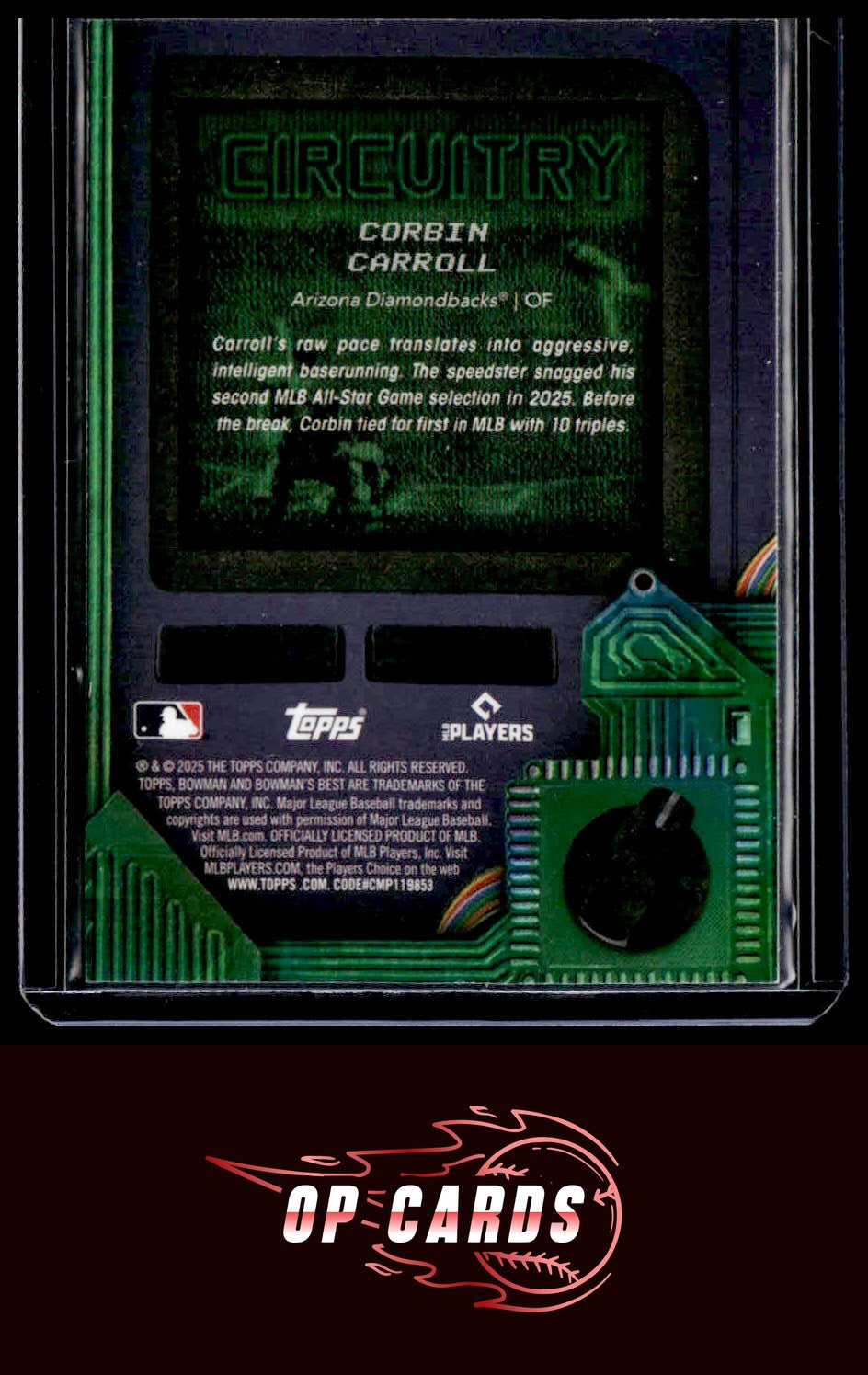 Corbin Carroll 2025 Bowman's Best #C-7 Circuitry Mini-Diamond Refractors