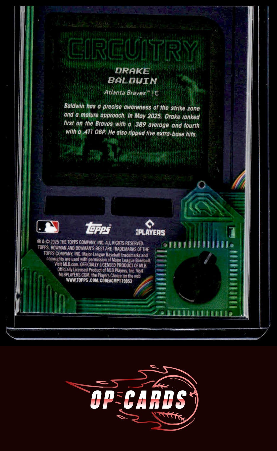 Drake Baldwin 2025 Bowman's Best #C-12 Circuitry Mini-Diamond Refractors