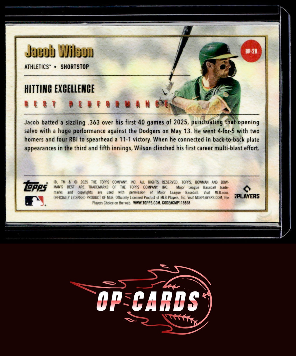 Jacob Wilson 2025 Bowman's Best #BP-28 Best Performance