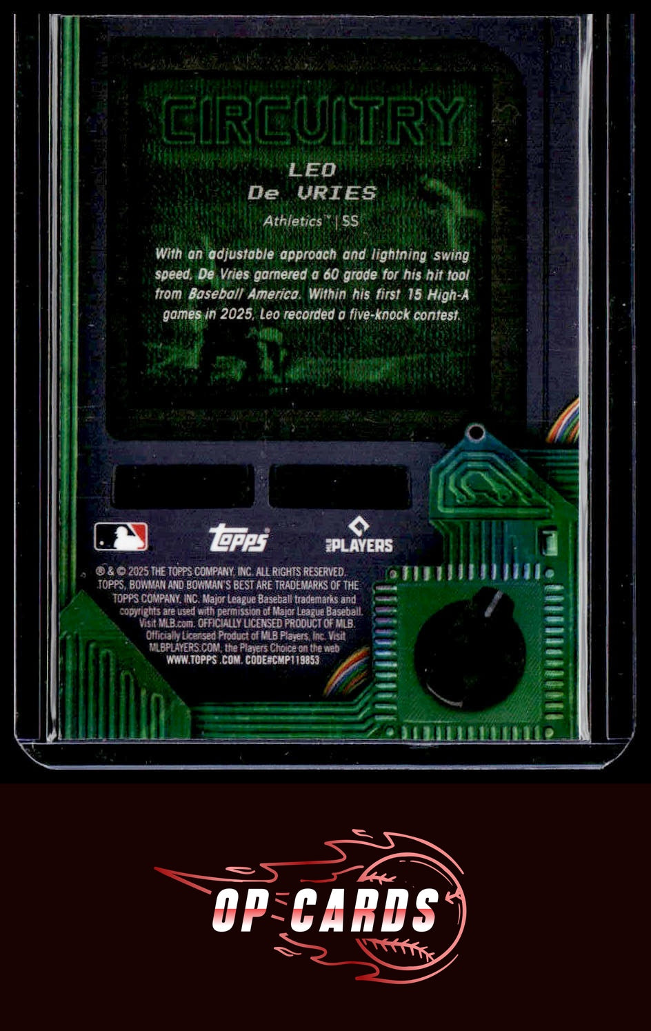 Leo De Vries 2025 Bowman's Best #C-13 Circuitry Mini-Diamond Refractors