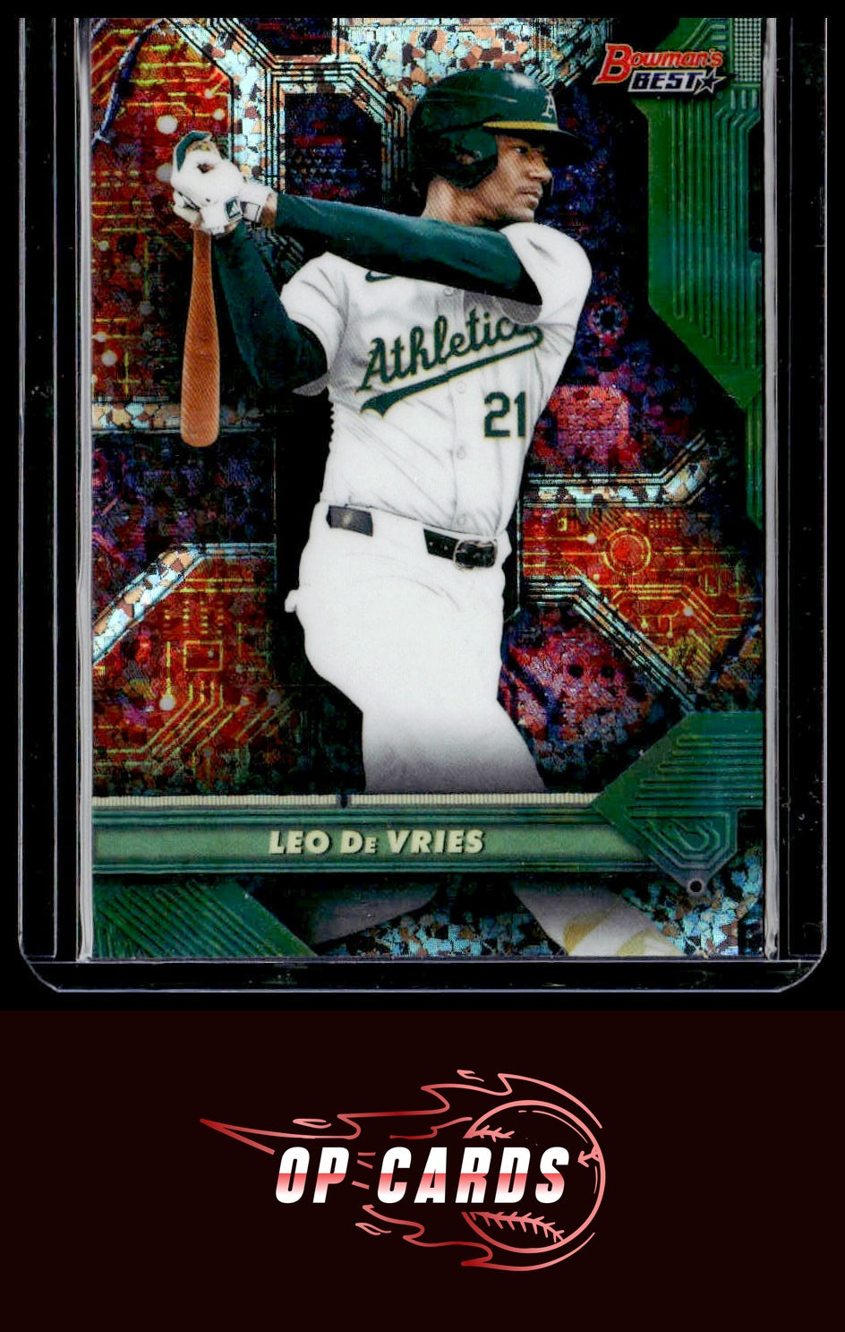 Leo De Vries 2025 Bowman's Best #C-13 Circuitry Mini-Diamond Refractors