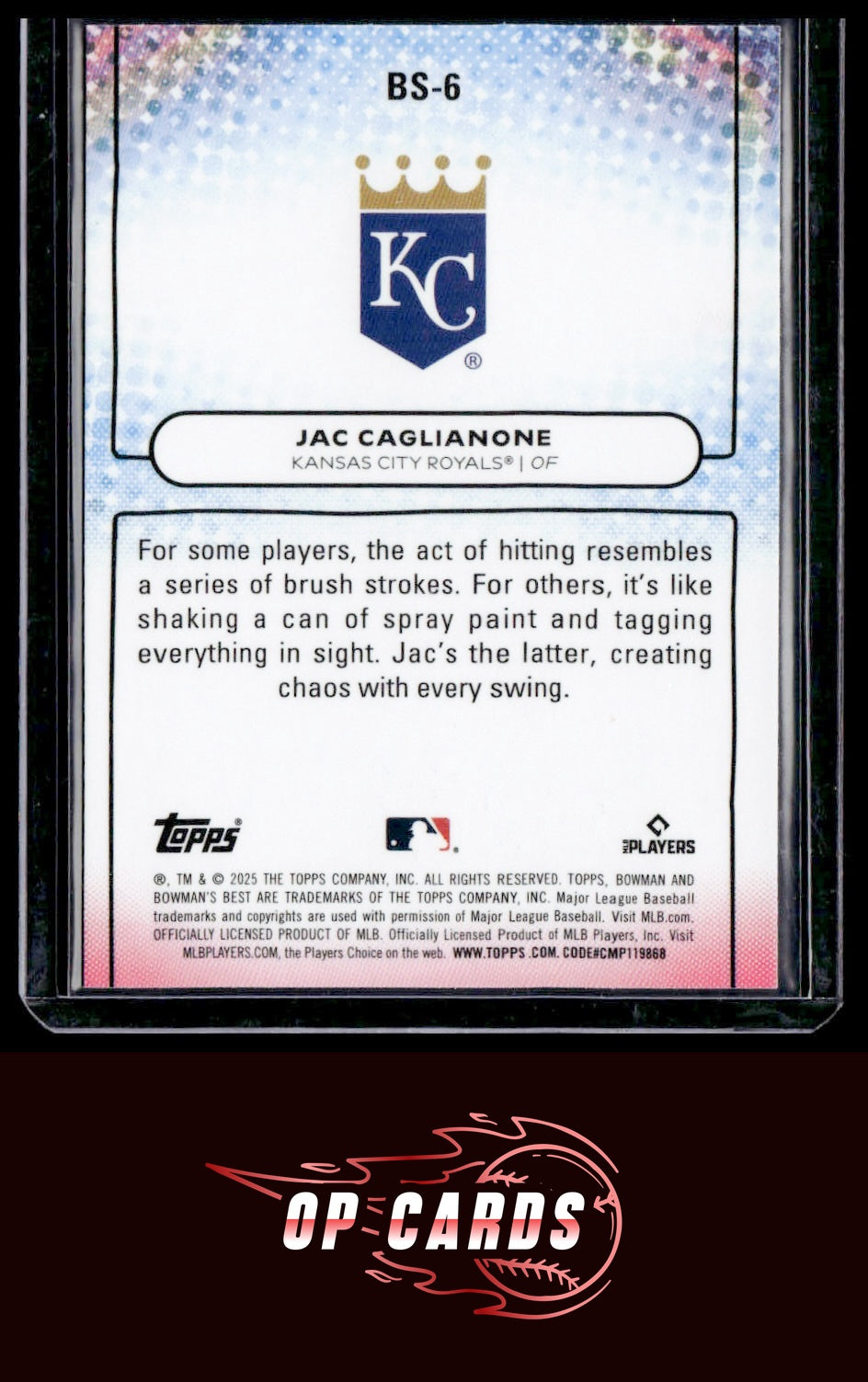 Jac Caglianone 2025 Bowman's Best #BS-6 Bowman Showpieces