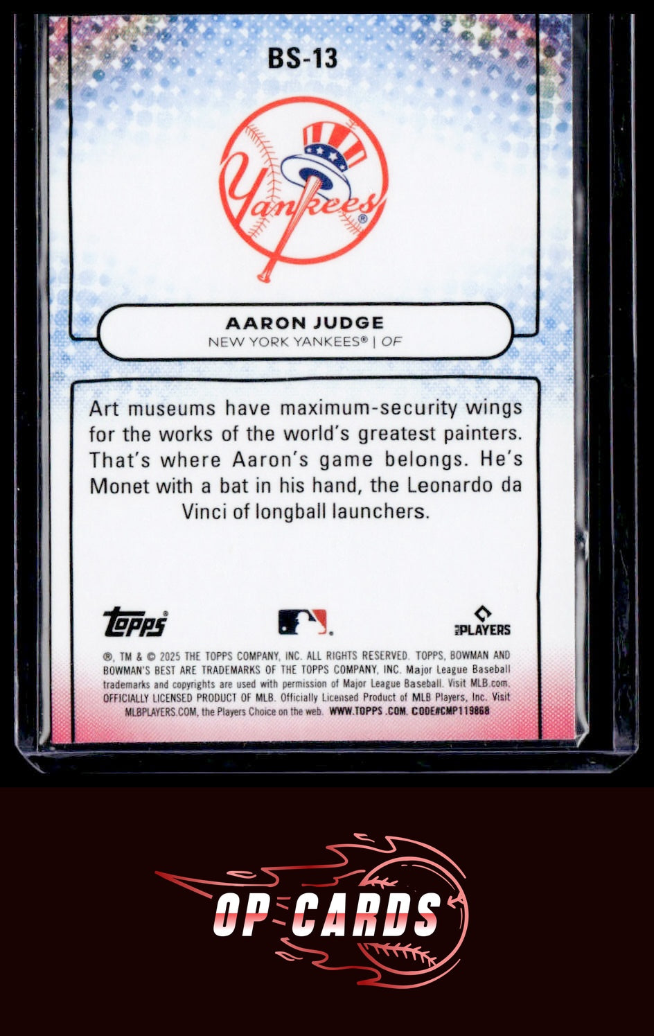Aaron Judge 2025 Bowman's Best #BS-13 Bowman Showpieces