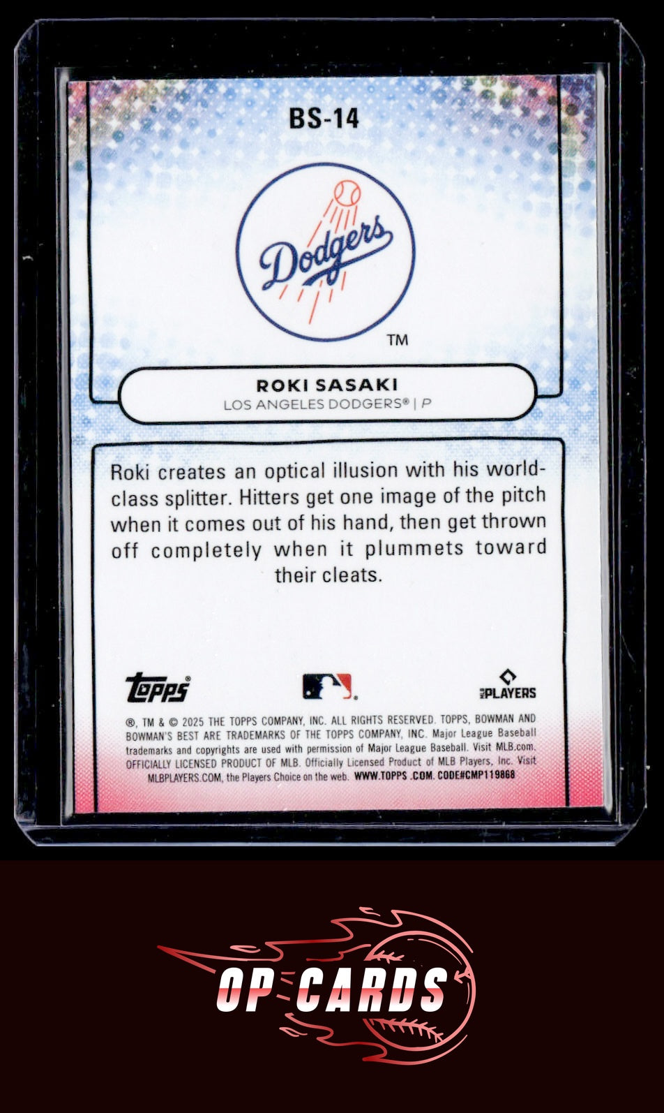 Roki Sasaki 2025 Bowman's Best #BS-14 Bowman Showpieces Mini-Diamond Refractors
