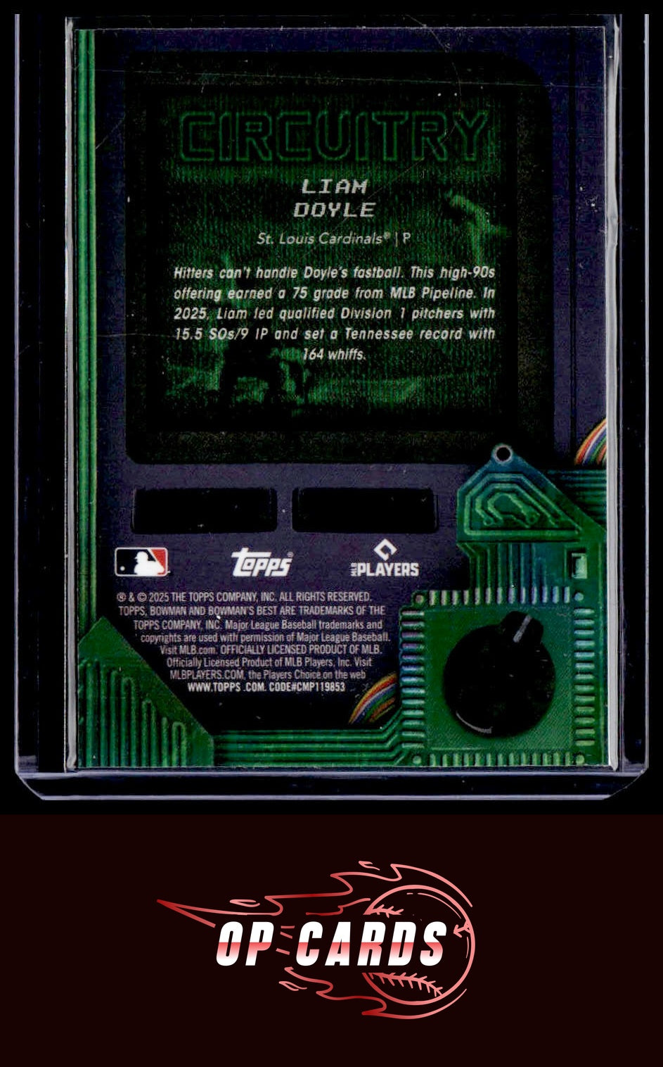 Liam Doyle 2025 Bowman's Best #C-5 Circuitry Mini-Diamond Refractors