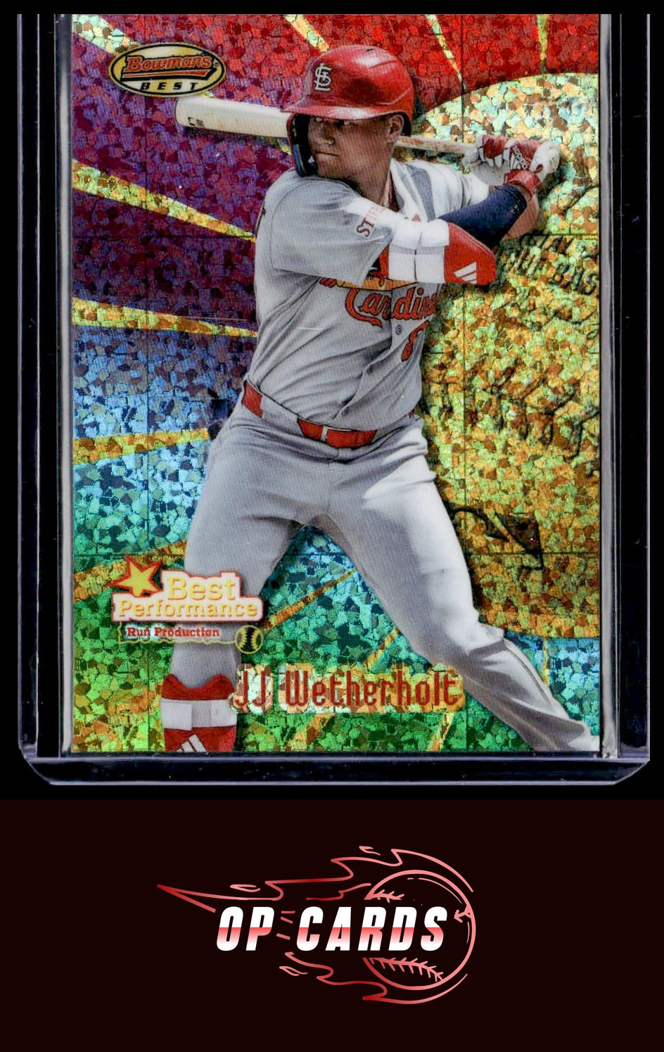 JJ Wetherholt 2025 Bowman's Best #BP-15 Best Performance Mini-Diamond Refractors