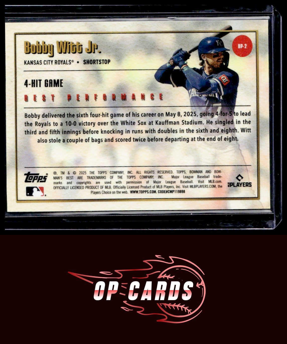 Bobby Witt Jr. 2025 Bowman's Best #BP-2 Best Performance
