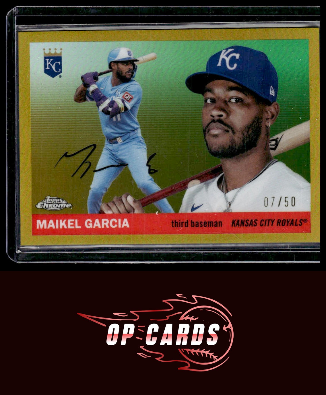 Maikel Garcia 2025 Topps Chrome Platinum #37 Gold Refractors #/50