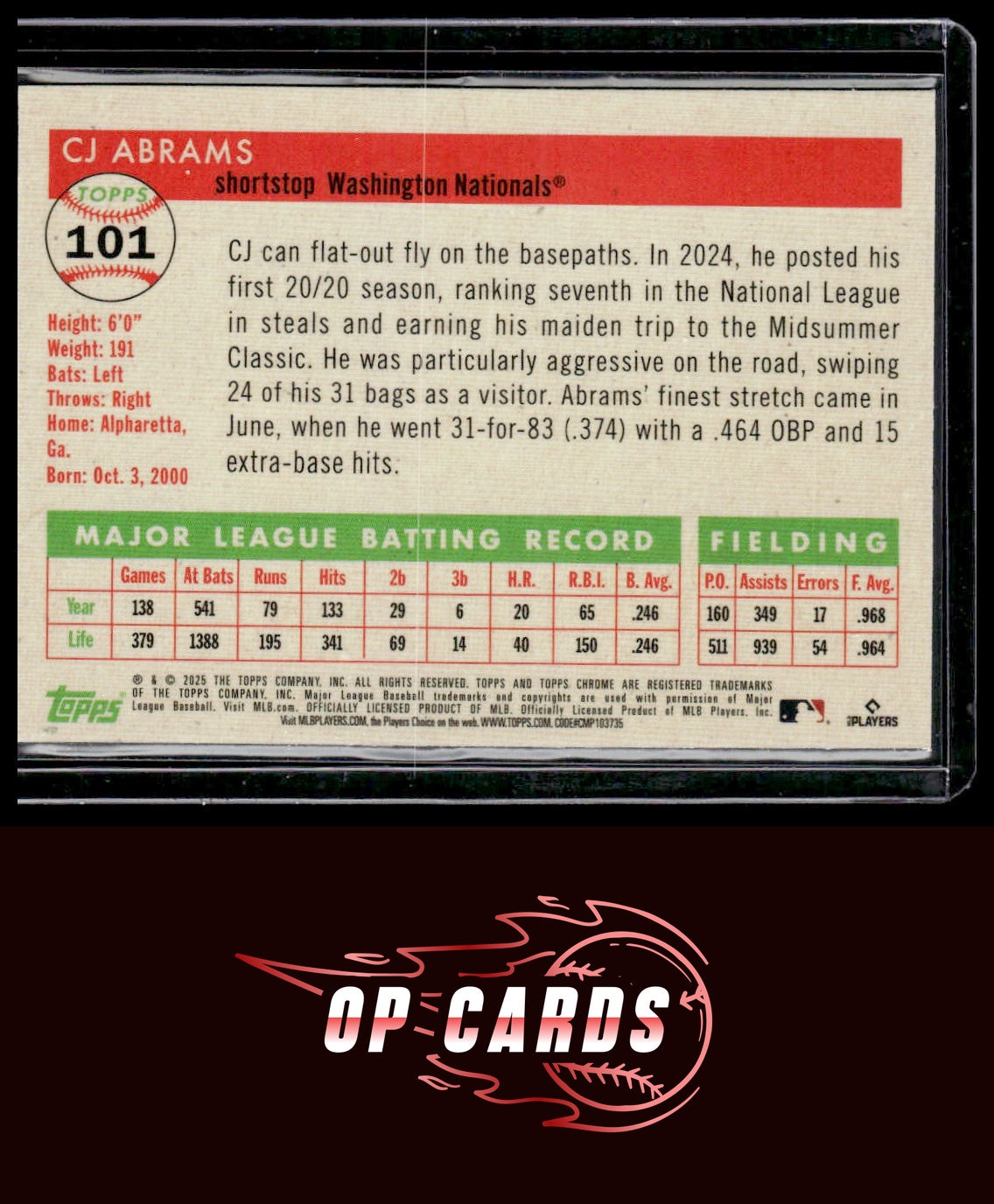CJ Abrams 2025 Topps Chrome Platinum #101 X-Fractors