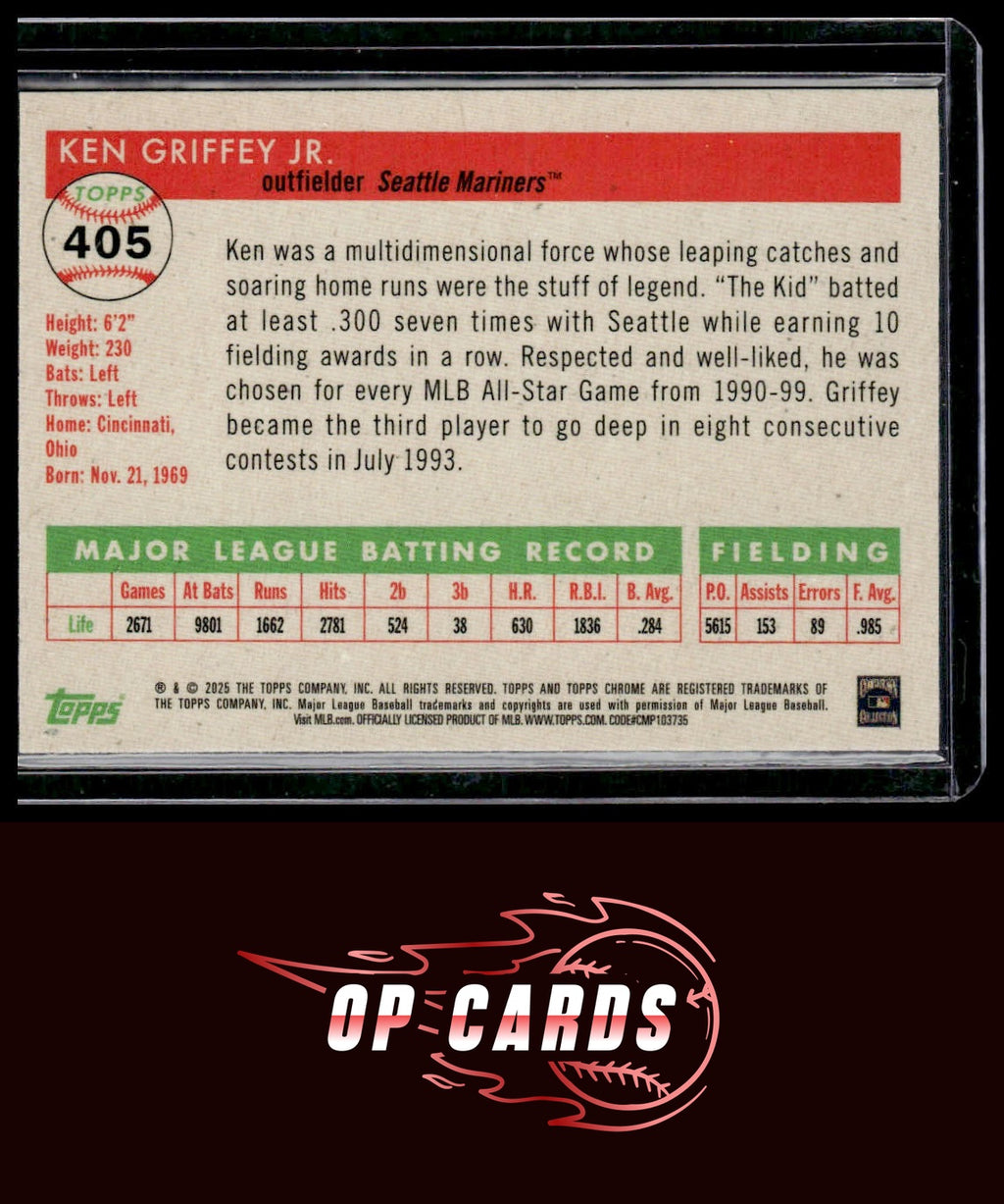 Ken Griffey Jr. 2025 Topps Chrome Platinum #405 Blue Vibrations Refractors #/150