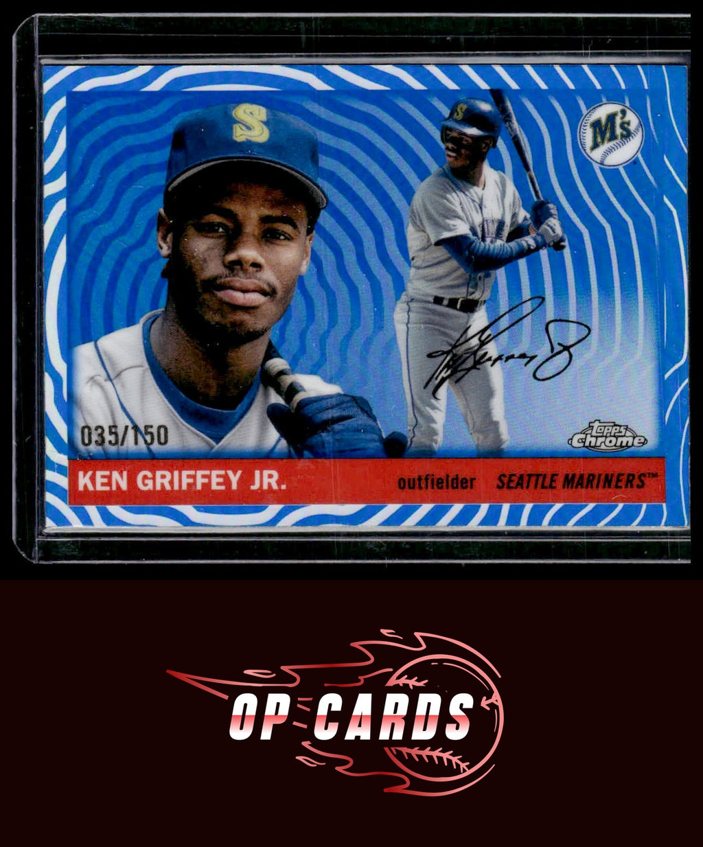 Ken Griffey Jr. 2025 Topps Chrome Platinum #405 Blue Vibrations Refractors #/150