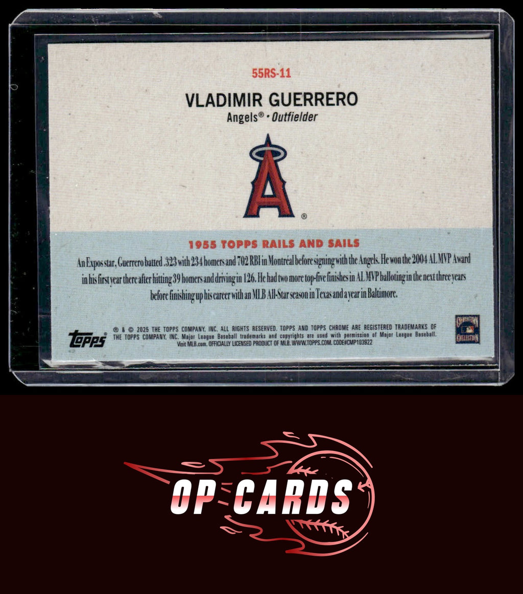 Vladimir Guerrero 2025 Topps Chrome Platinum #55RS-11 1955 Topps Rails and Sails