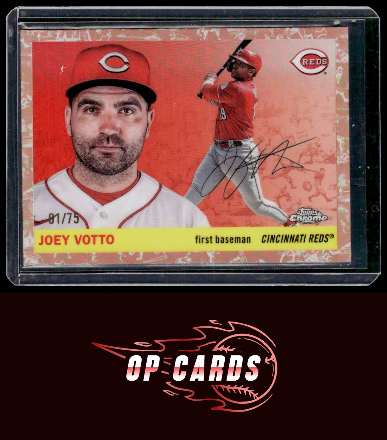 Joey Votto 2025 Topps Chrome Platinum Toile Cream Rose Gold Refractors #/75