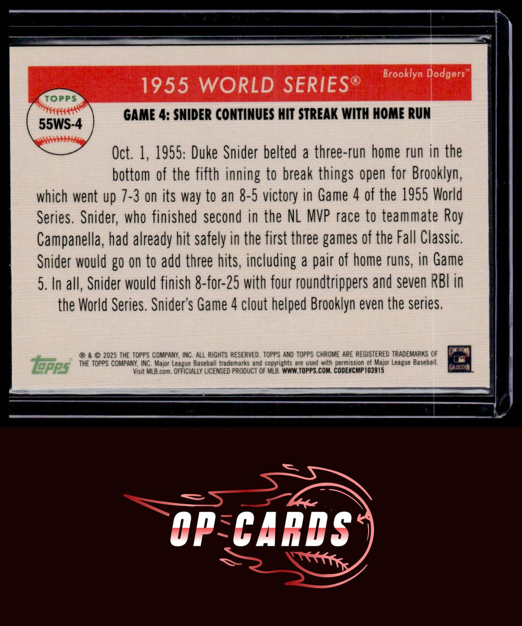 Duke Snider 2025 Topps Chrome Platinum #55WS-4 1955 World Series