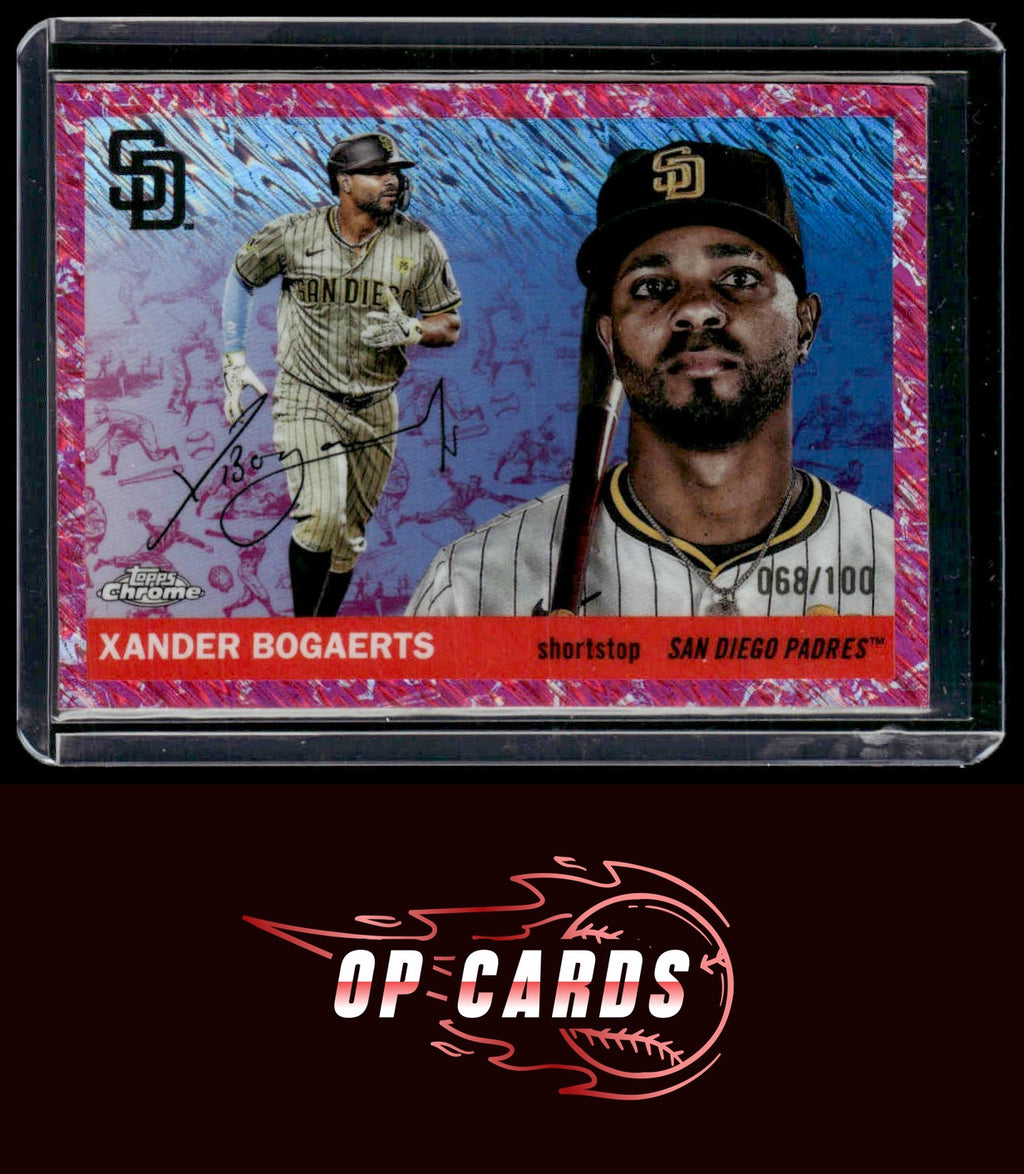 Xander Bogaerts 2025 Topps Chrome Platinum Cream Fuchsia Refractor /100