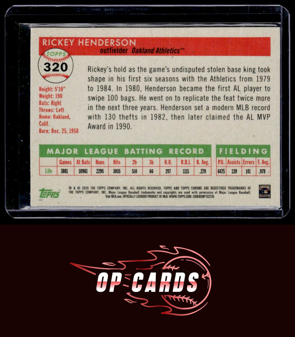 Rickey Henderson 2025 Topps Chrome Platinum #320