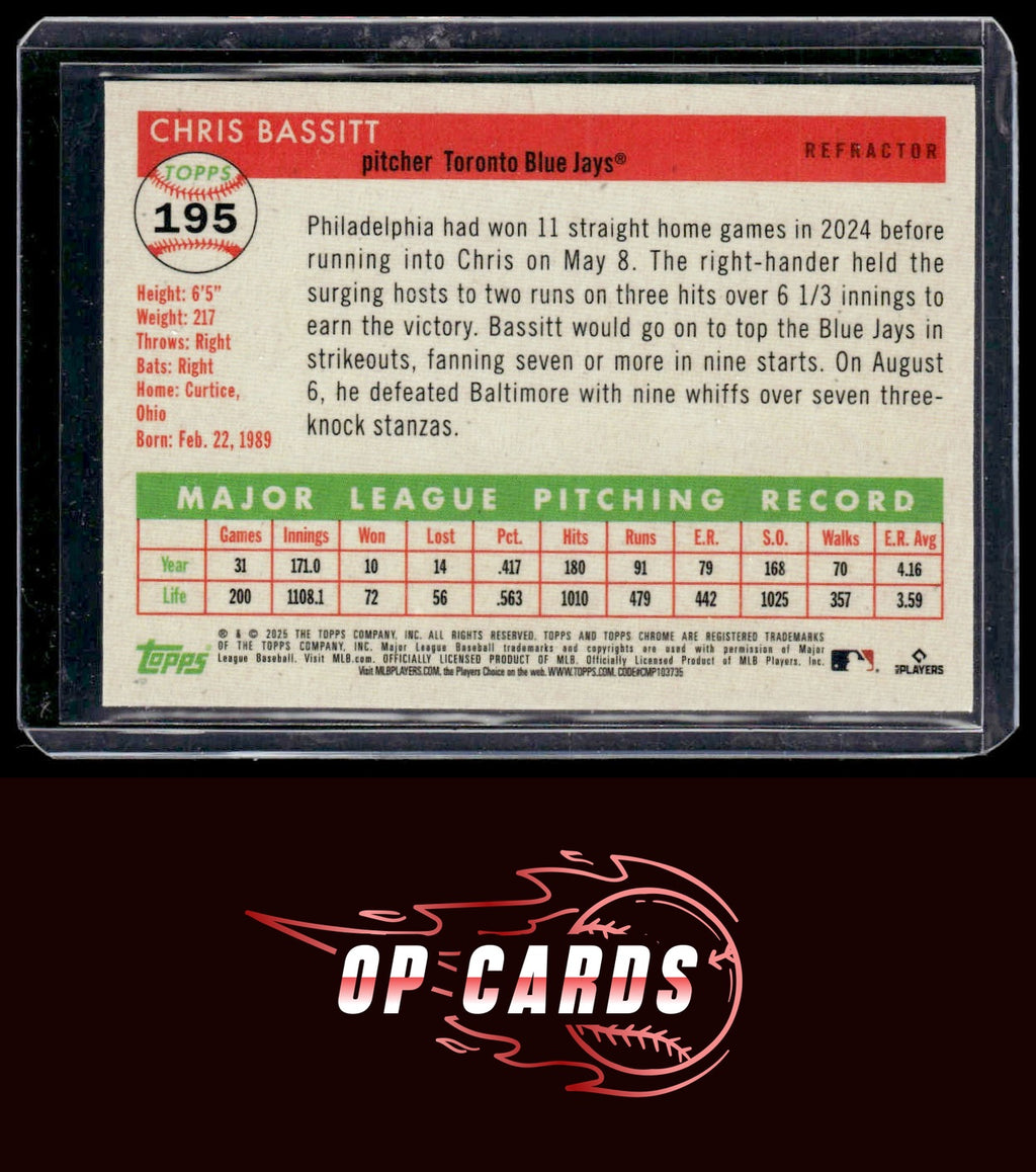Chris Bassitt 2025 Topps Chrome Platinum #195 Refractors