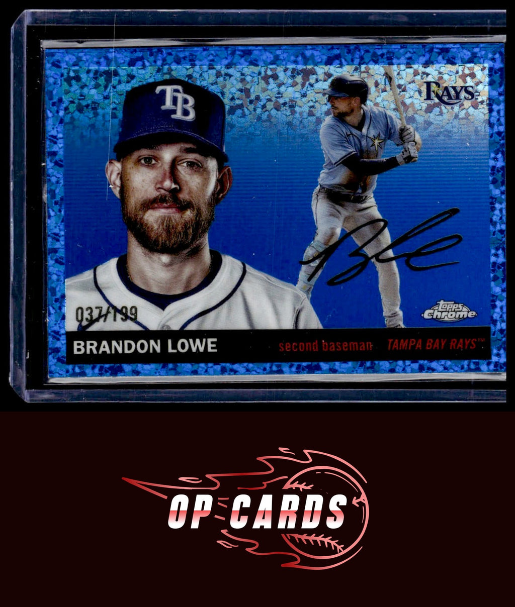 Brandon Lowe 2025 Topps Chrome Platinum #194 Blue Mini-Diamond Refractors #/199