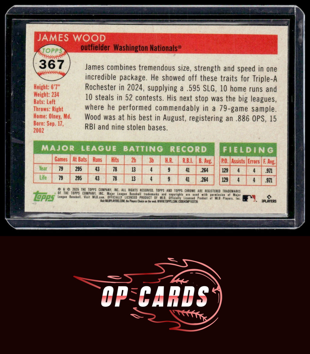 James Wood 2025 Topps Chrome Platinum #367