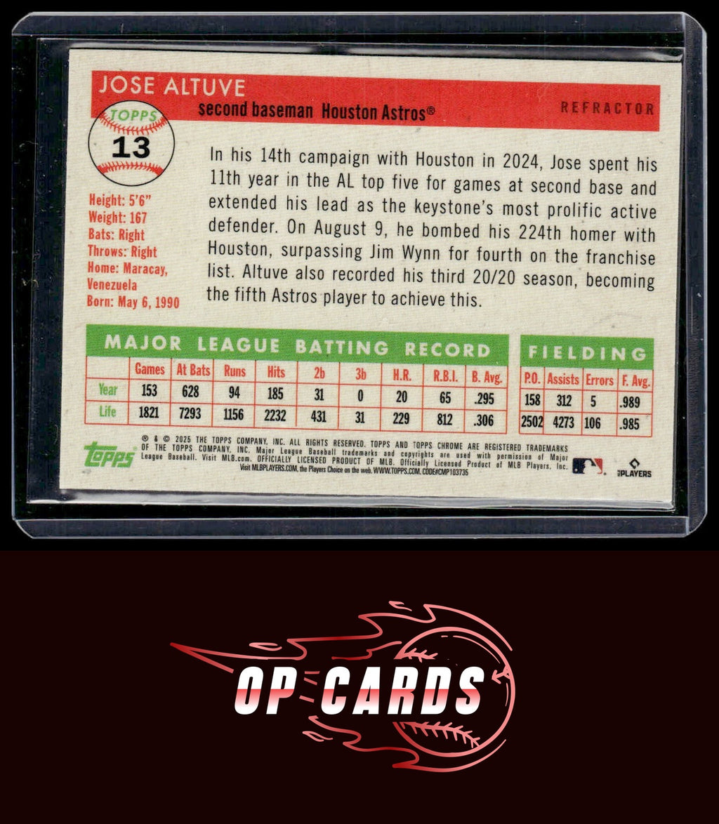 Jose Altuve 2025 Topps Chrome Platinum #13 Refractors