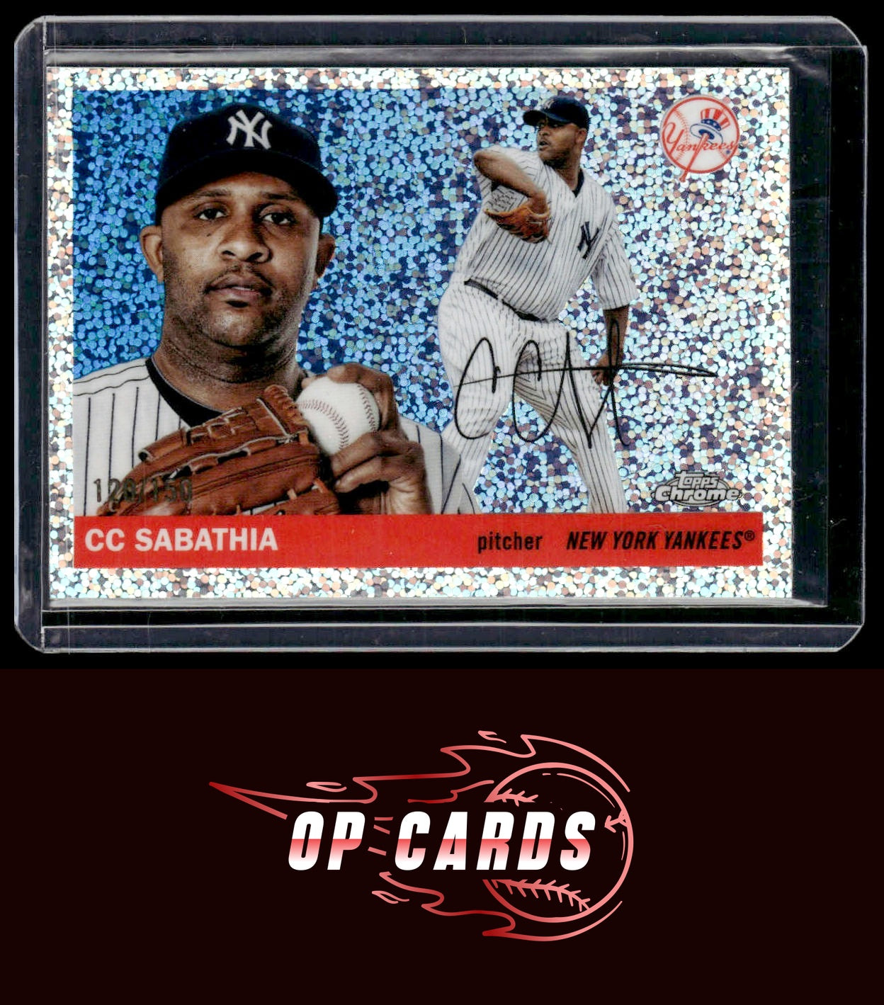 CC Sabathia 2025 Topps Chrome Platinum #227 Speckle Refractors #/150
