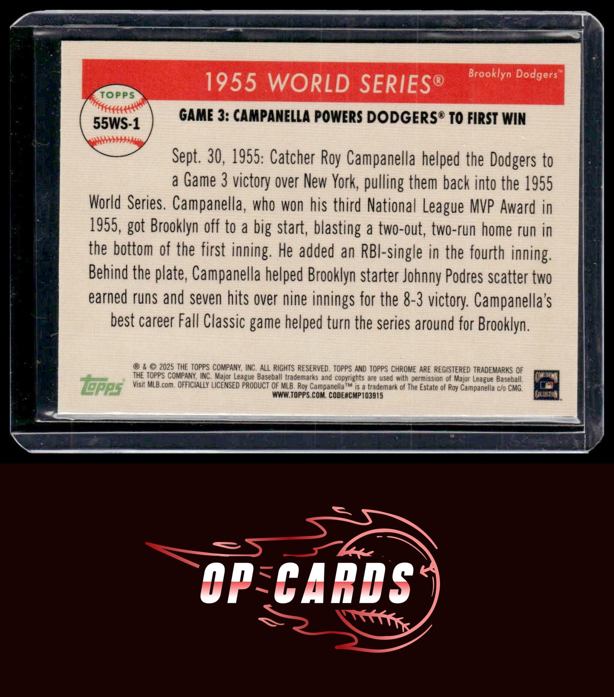 Roy Campanella 2025 Topps Chrome Platinum #55WS-1 1955 World Series