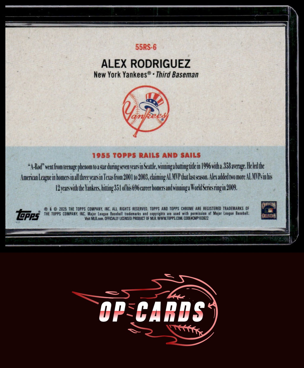 Alex Rodriguez 2025 Topps Chrome Platinum #55RS-6 1955 Topps Rails and Sails