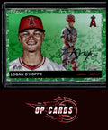Logan O’Hoppe 2025 Topps Chrome Platinum Toile White / Green Refractors #/99