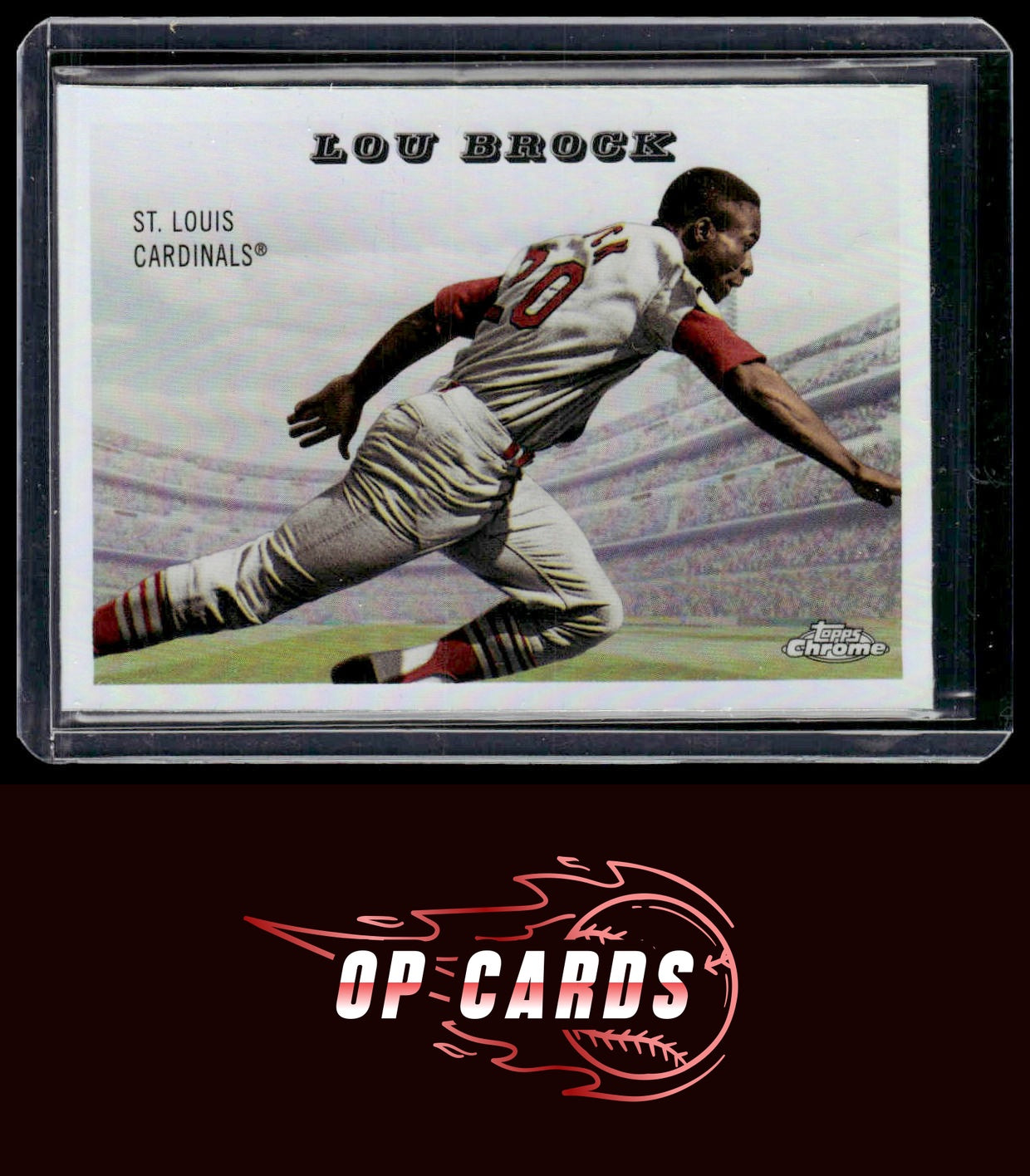 Lou Brock 2025 Topps Chrome Platinum #55RS-2 1955 Topps Rails and Sails