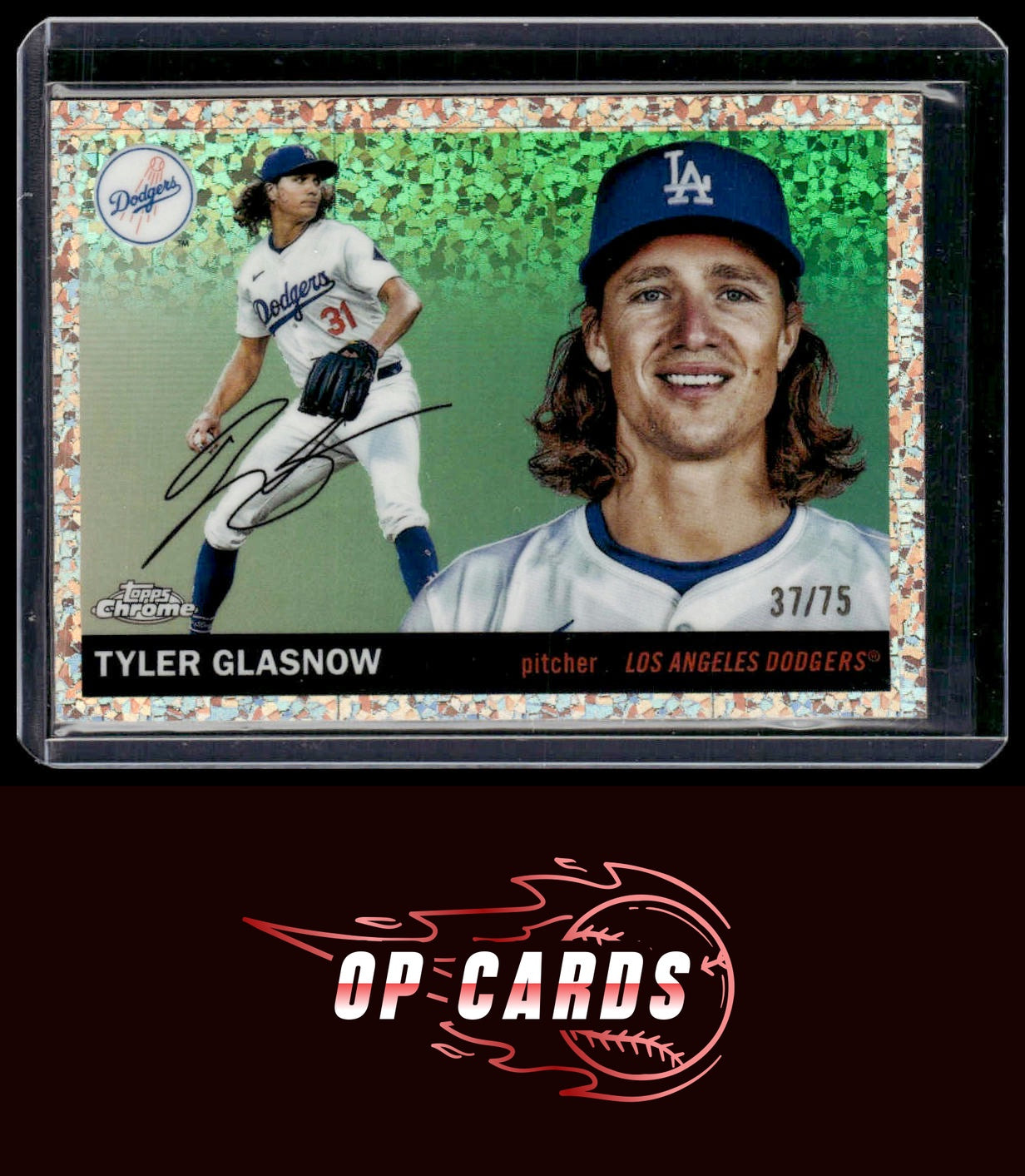 Tyler Glasnow 2025 Topps Chrome Platinum Rose Gold Mini-Diamond Refractors /75