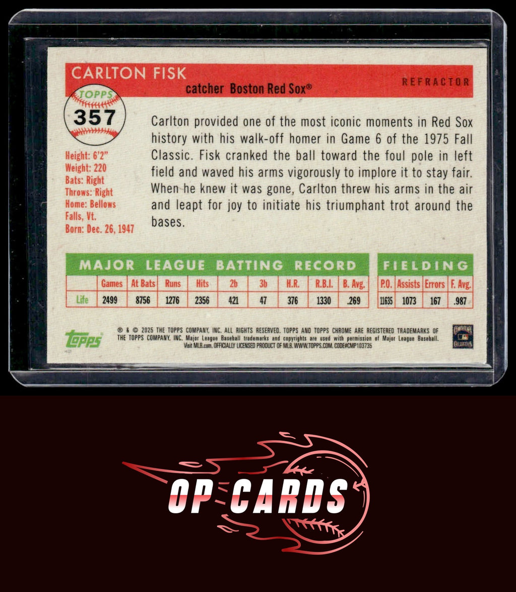 Carlton Fisk 2025 Topps Chrome Platinum #357 Refractors
