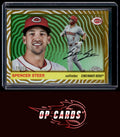 Spencer Steer 2025 Topps Chrome Platinum #47 Gold Vibrations Refractors #/50
