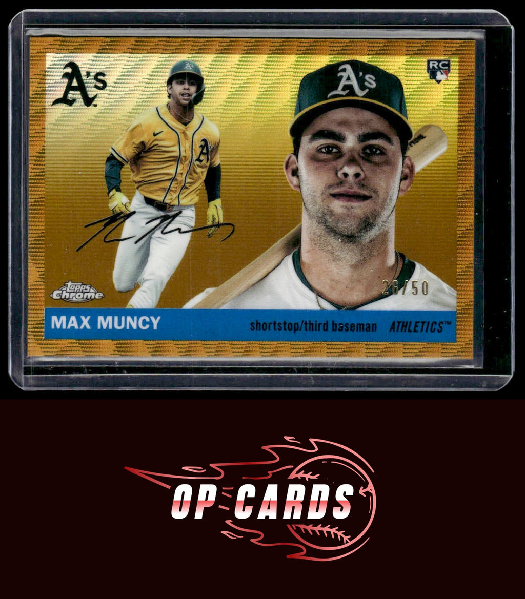 Max Muncy 2025 Topps Chrome Platinum #285 Gold Wave Refractors #/50