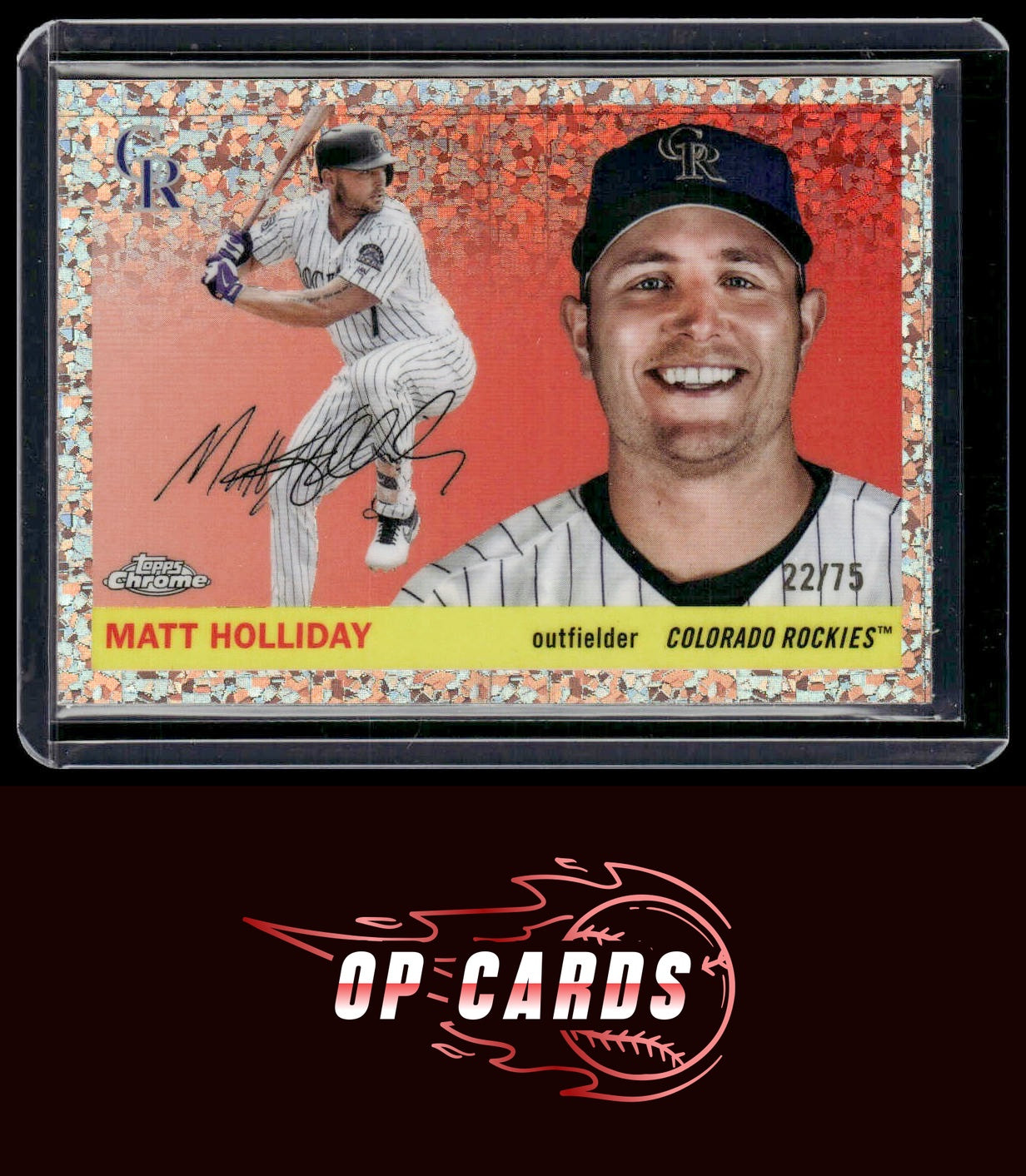 Matt Holliday 2025 Topps Chrome Platinum Rose Gold Mini-Diamond Refractors #/75