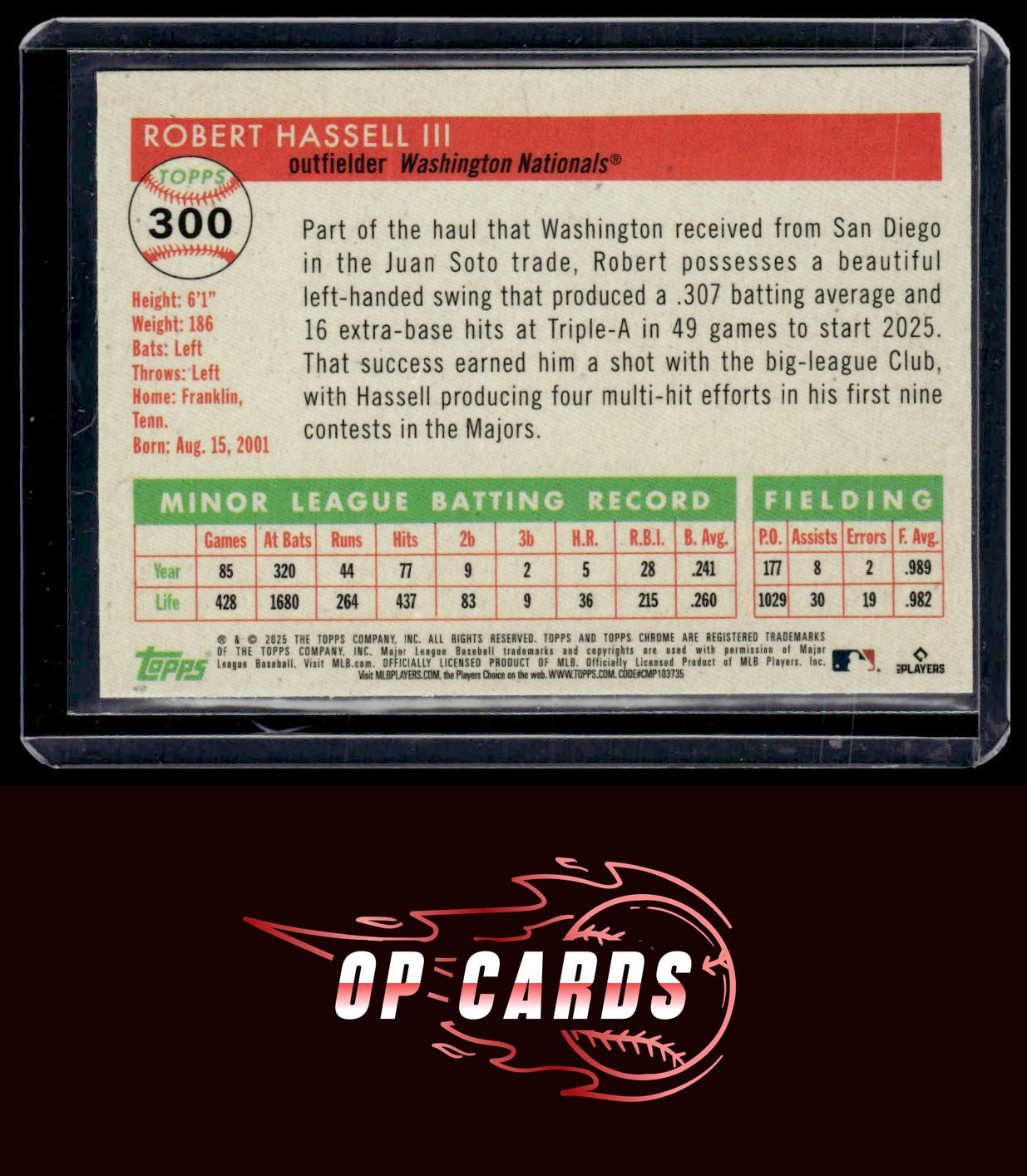 Robert Hassell III 2025 Topps Chrome Platinum #300 Topps Refractors #/499