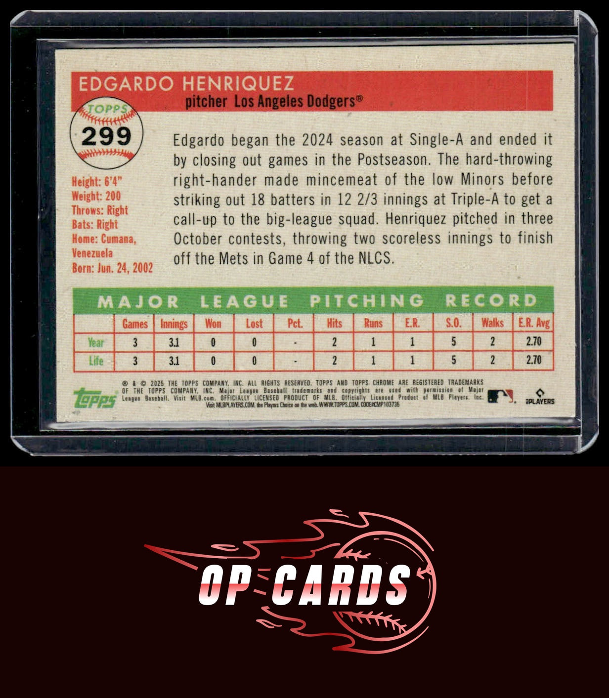 Edgardo Henriquez 2025 Topps Chrome Platinum Blue Mini-Diamond Refractors #/199