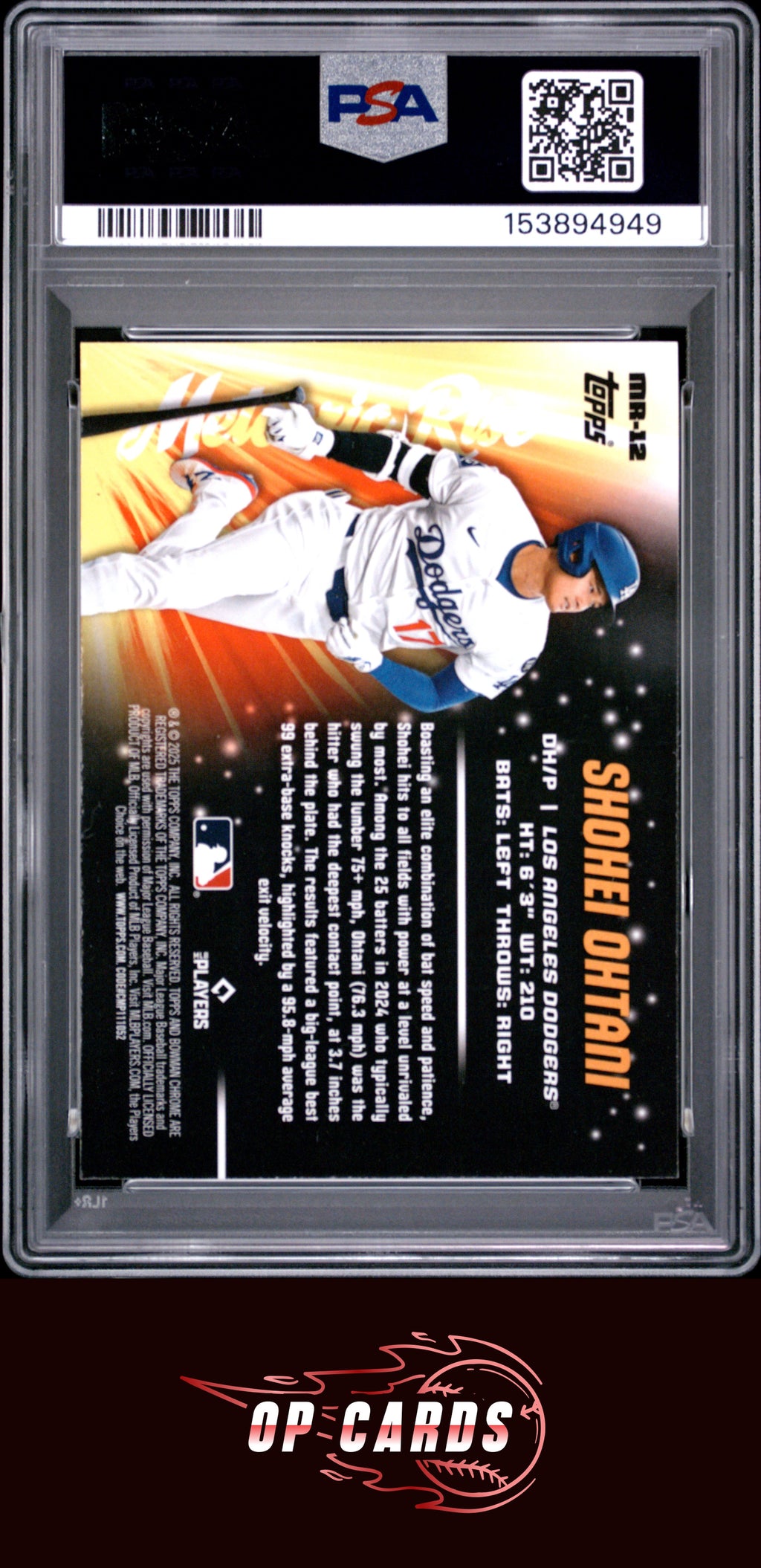 Shohei Ohtani 2025 Bowman Chrome Mega Box Meteoric Rise #12 PSA 10
