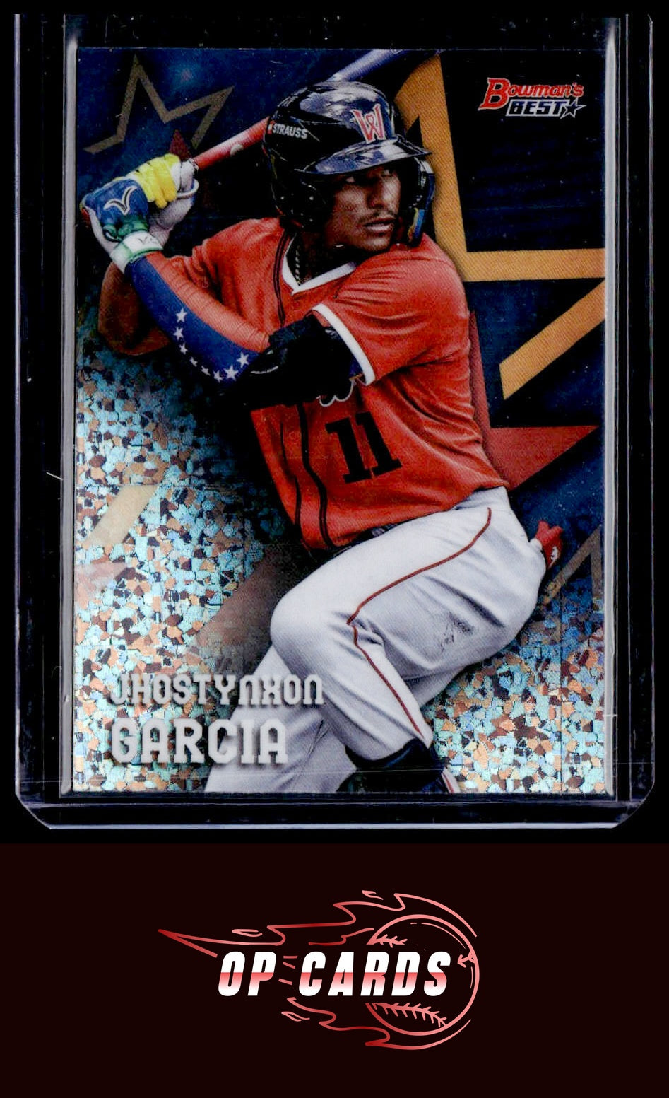 Jhostynxon Garcia 2025 Bowman's Best All-Star Futures Mini-Diamond Refractor