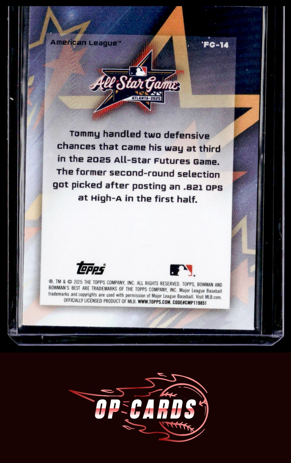 Tommy White 2025 Bowman's Best MLB All-Star Futures Mini-Diamond Refractor