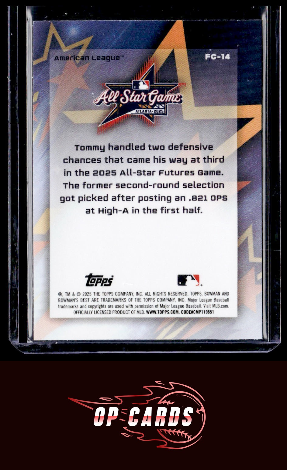 Tommy White 2025 Bowman's Best MLB All-Star Futures Mini-Diamond Refractor
