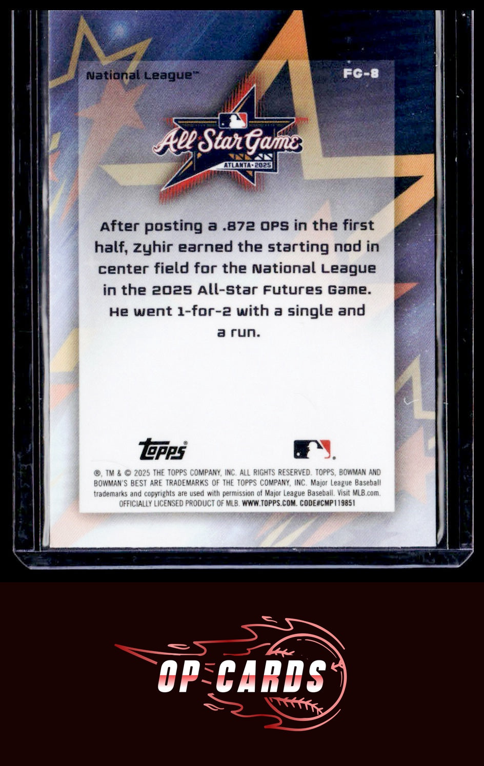 Zyhir Hope 2025 Bowman's Best MLB All-Star Futures Mini-Diamond Refractor
