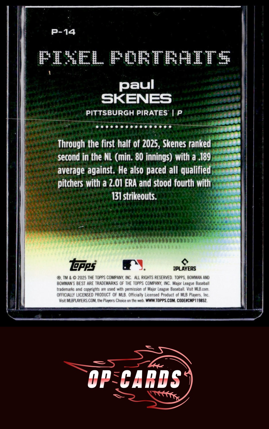 Paul Skenes 2025 Bowman's Best #P-14 Pixel Portraits