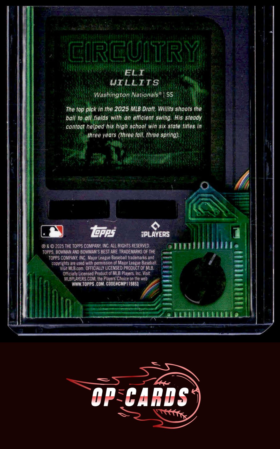 Eli Willits 2025 Bowman's Best #C-23 Circuitry Mini-Diamond Refractors