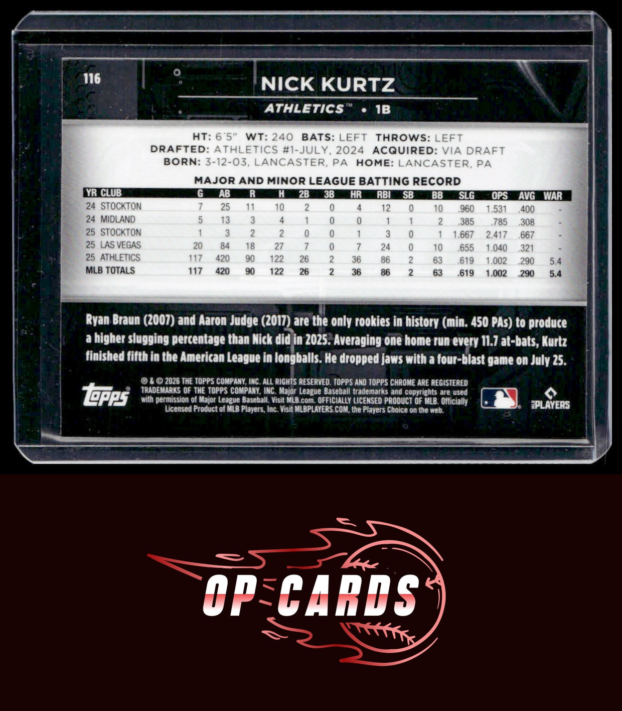 Nick Kurtz 2026 Topps Chrome Black #116